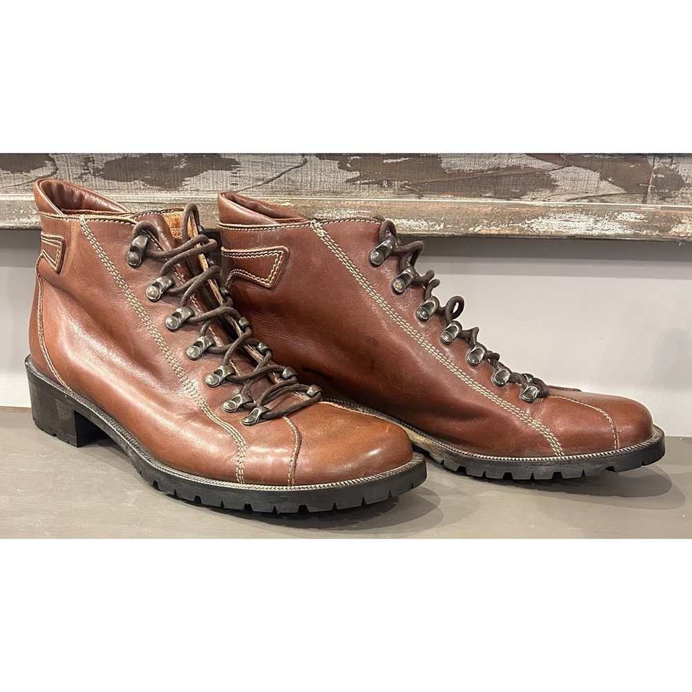 Donald J Pliner Sport 103 Alon Italian Hiking Boots Lace Vibram Soles Size 9.5 M - Picture 3 of 11